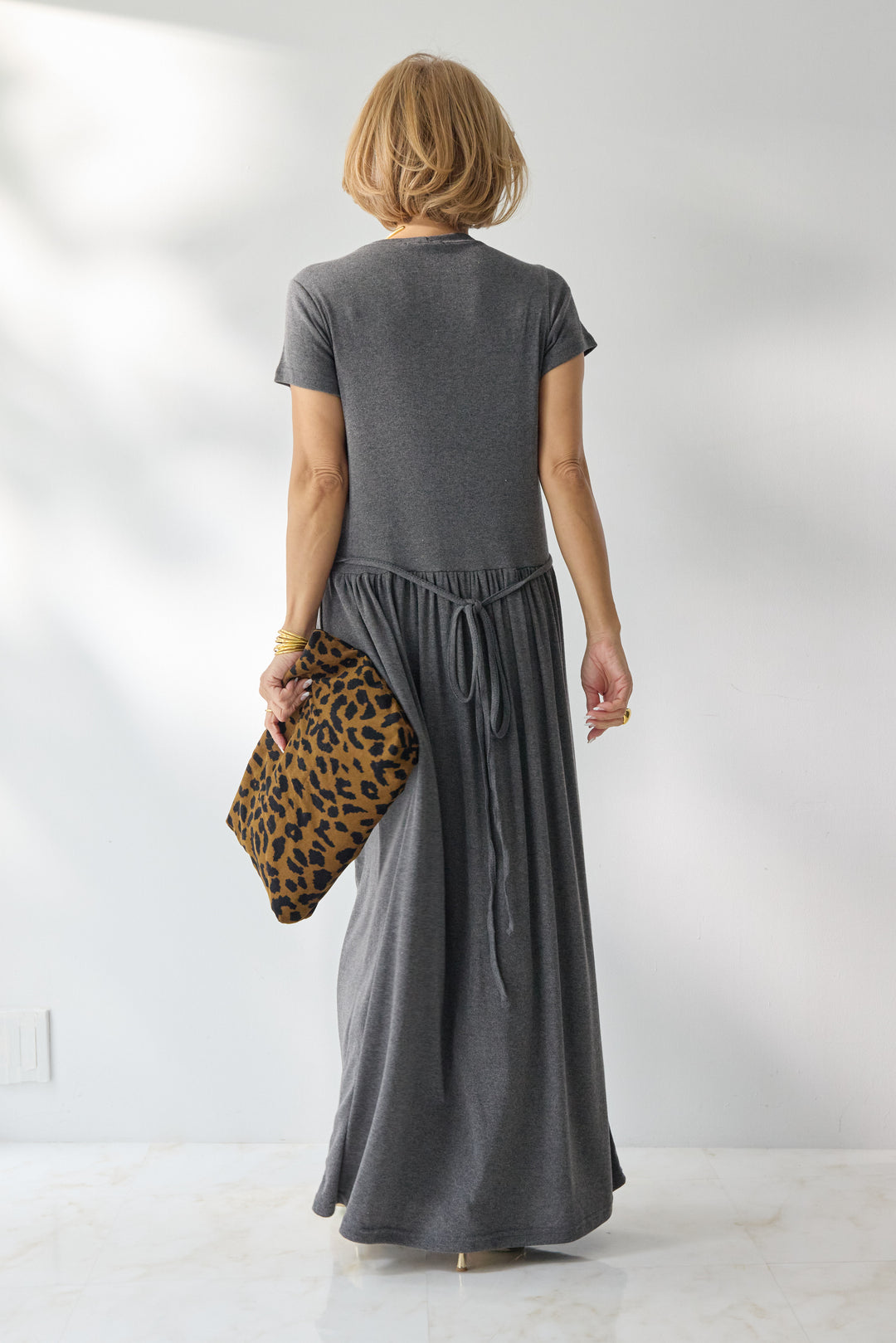 【2SET】ソフトデニムショートシャツ+ウエストギャザーカットワンピース