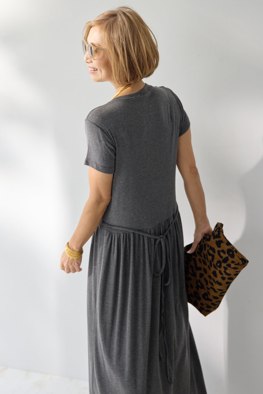 【2SET】ソフトデニムショートシャツ+ウエストギャザーカットワンピース