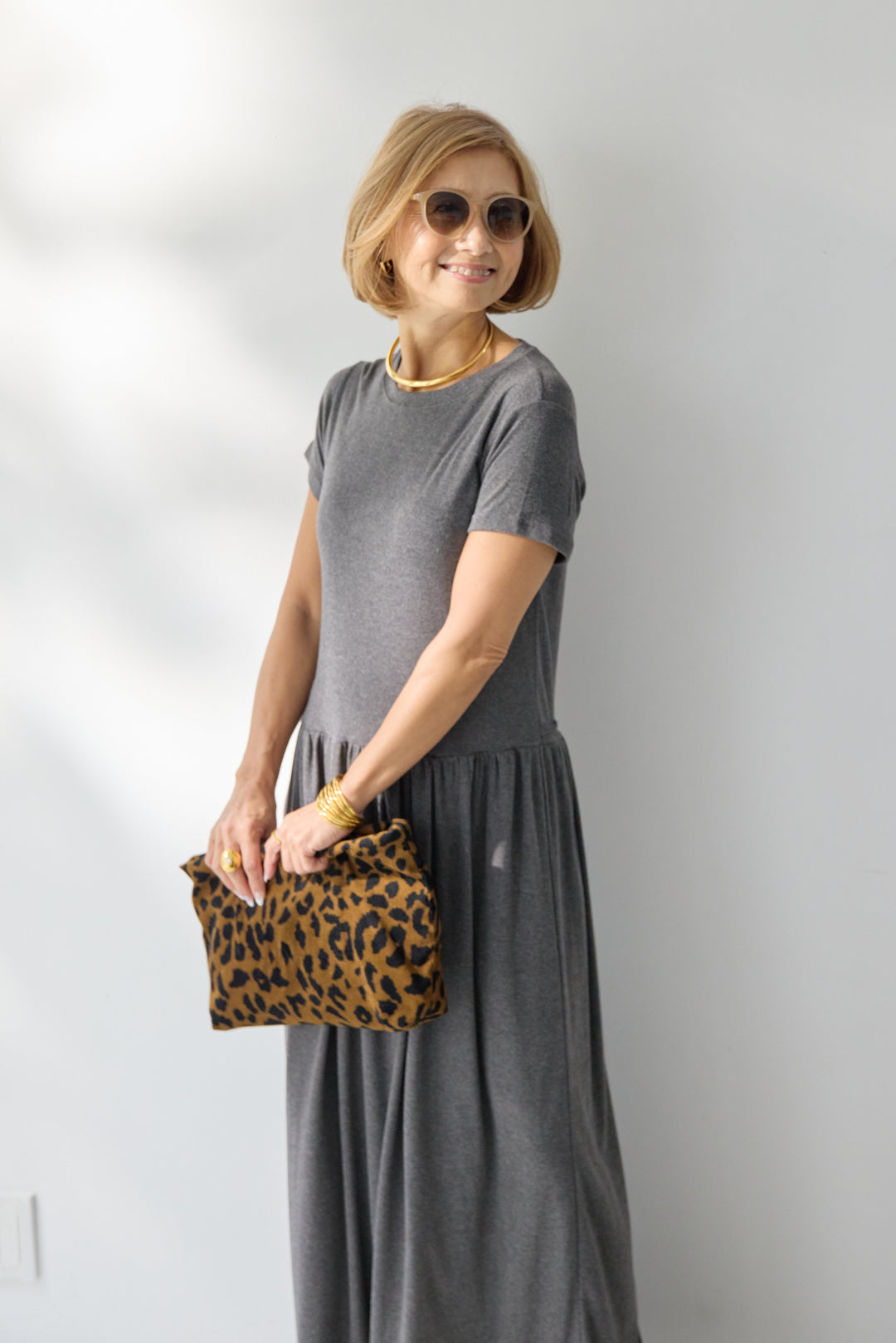 【2SET】ソフトデニムショートシャツ+ウエストギャザーカットワンピース