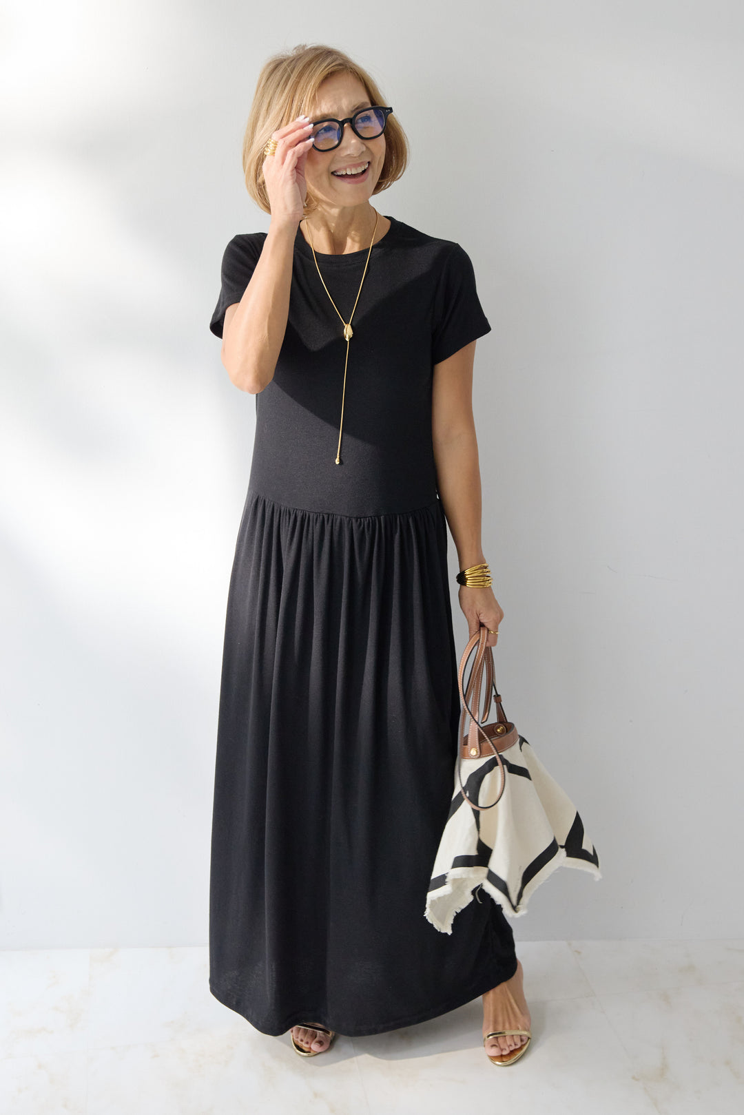 【2SET】ソフトデニムショートシャツ+ウエストギャザーカットワンピース