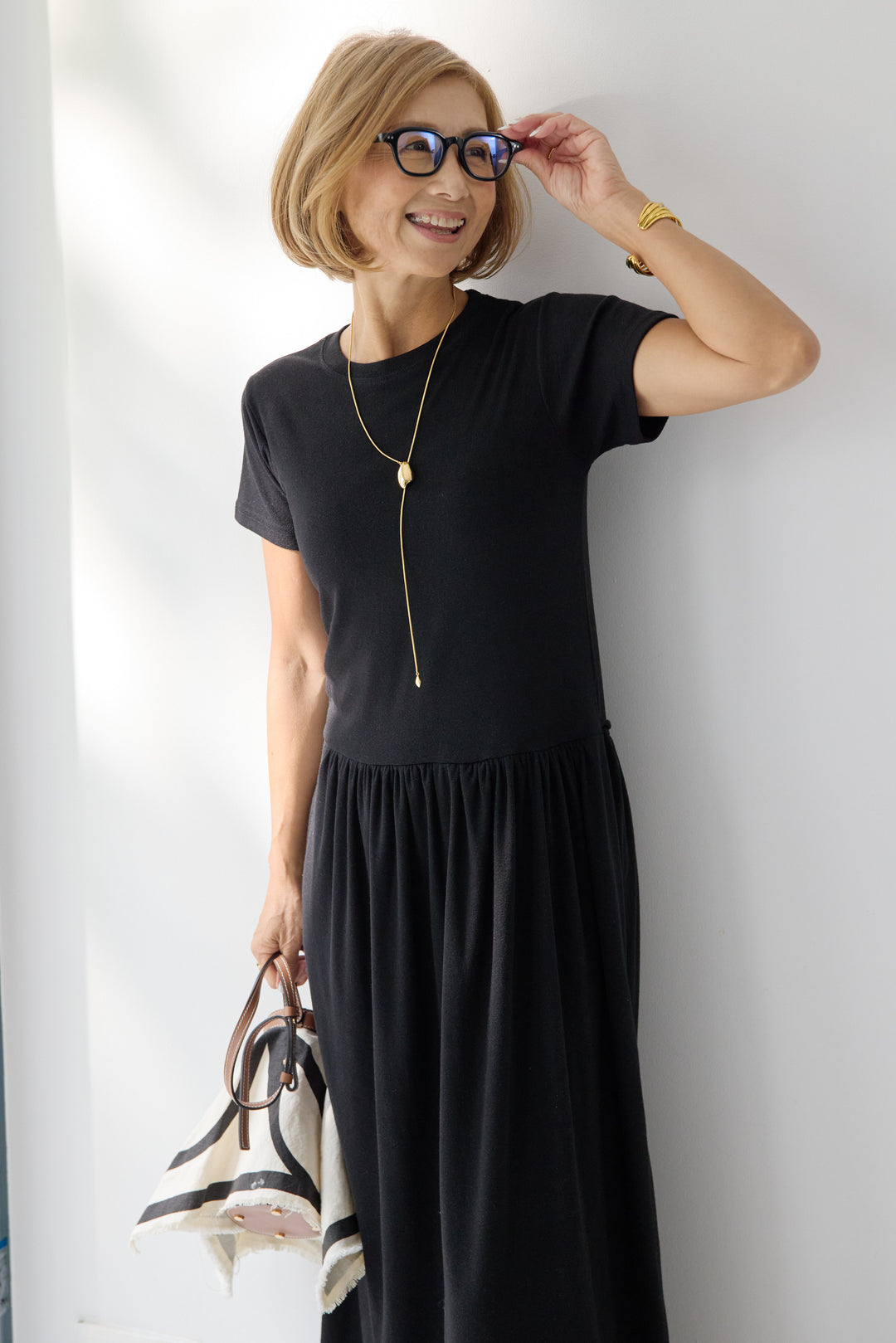 【2SET】ソフトデニムショートシャツ+ウエストギャザーカットワンピース