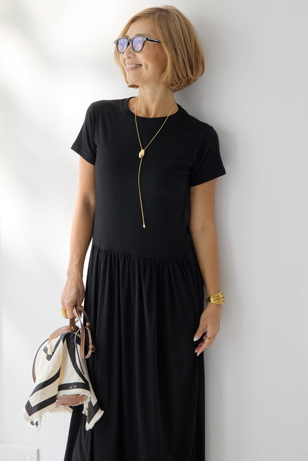 【2SET】ソフトデニムショートシャツ+ウエストギャザーカットワンピース