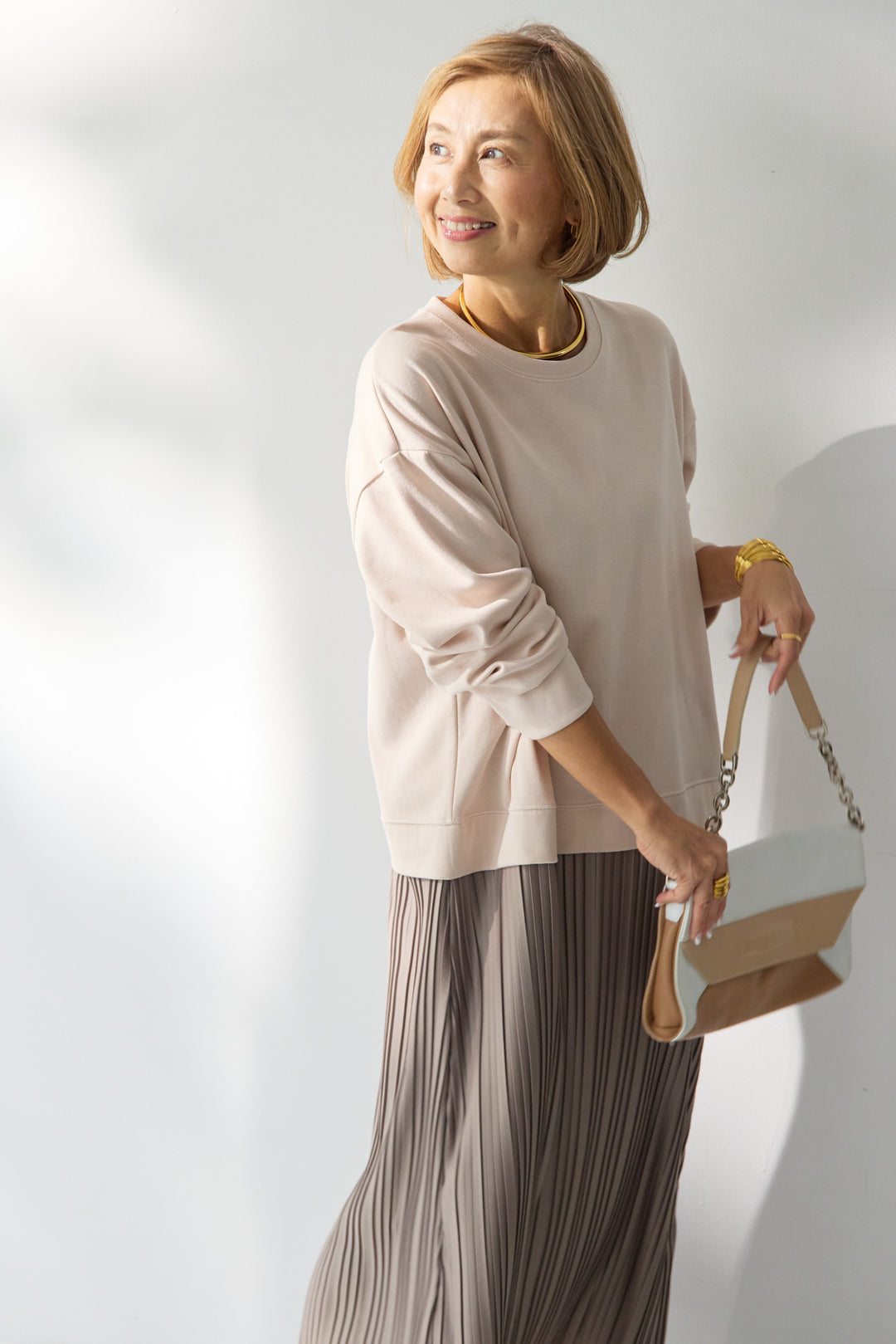 ドッキングプリーツワンピース