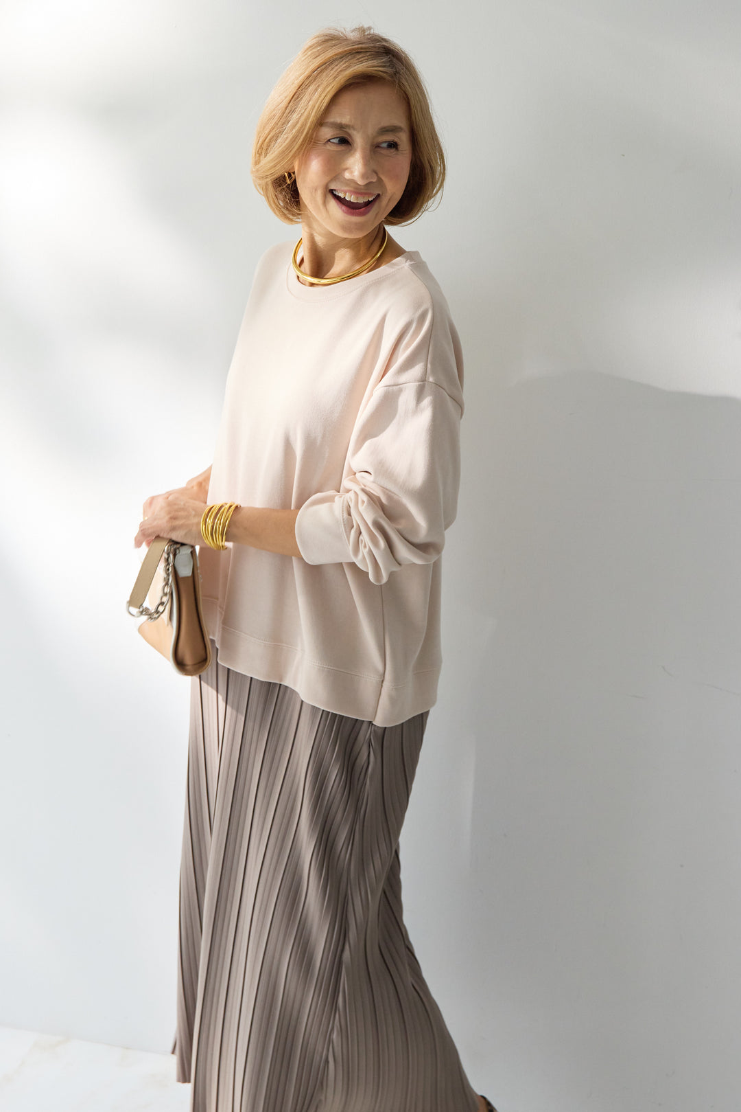 ドッキングプリーツワンピース