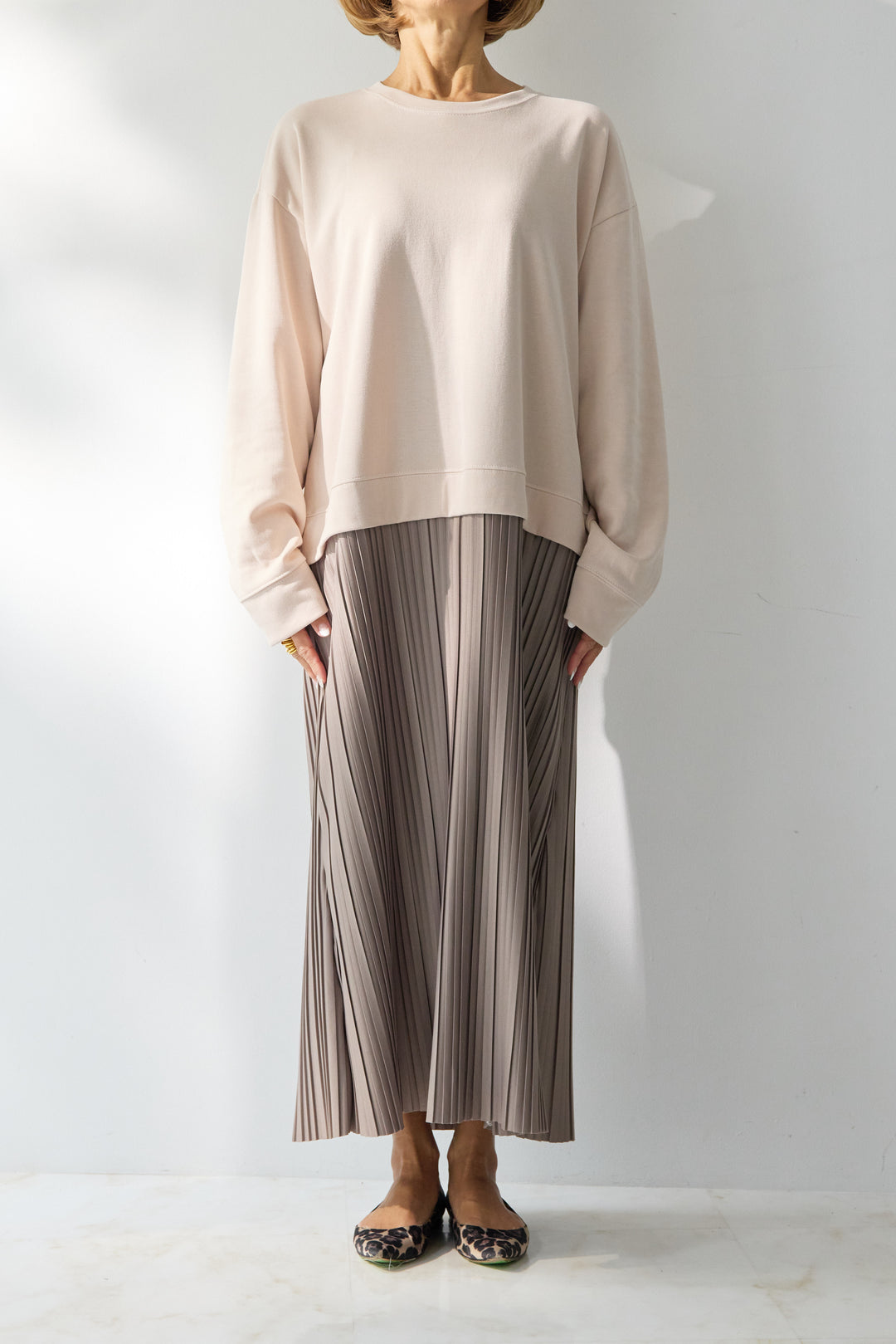 ドッキングプリーツワンピース