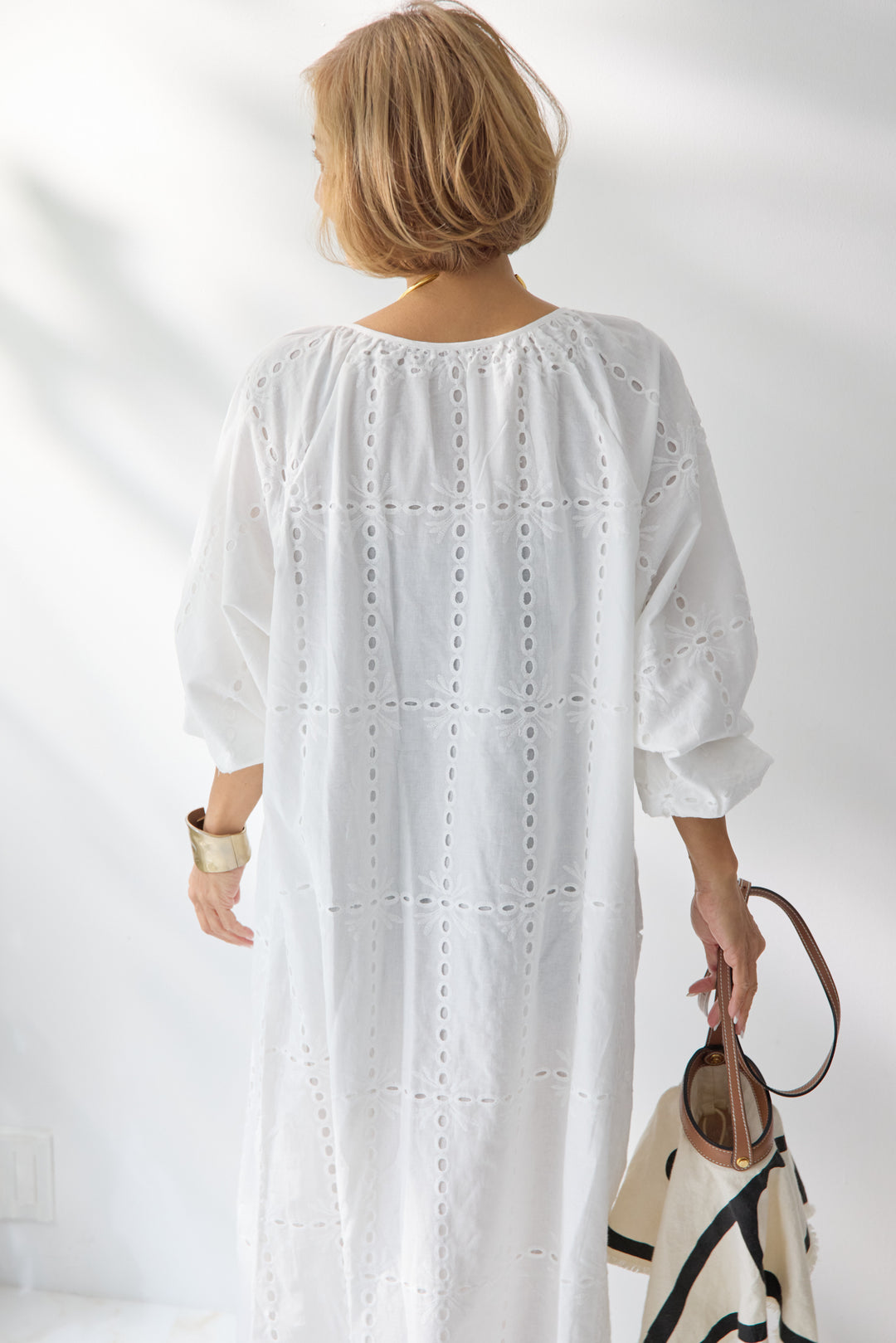 カットワークレース ロングワンピース