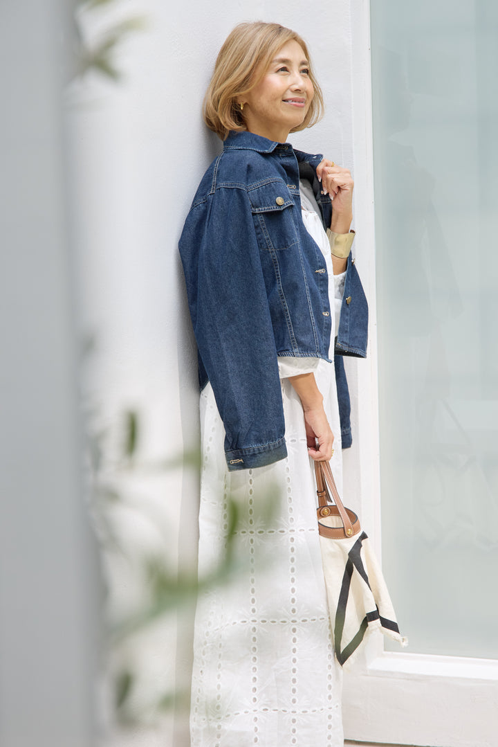 カットワークレース ロングワンピース