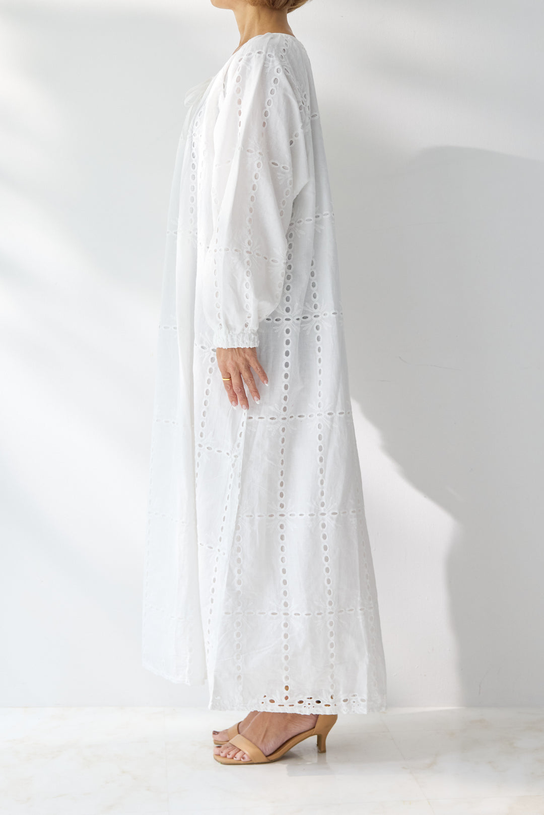 カットワークレース ロングワンピース