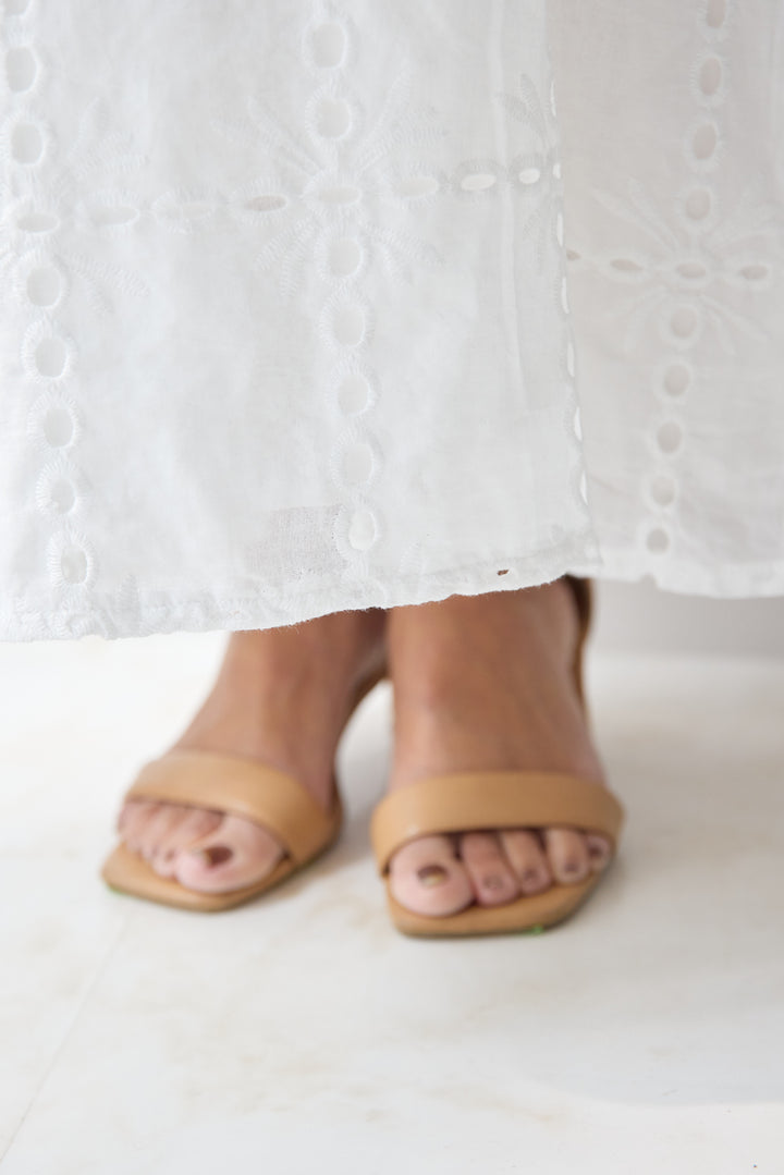 カットワークレース ロングワンピース