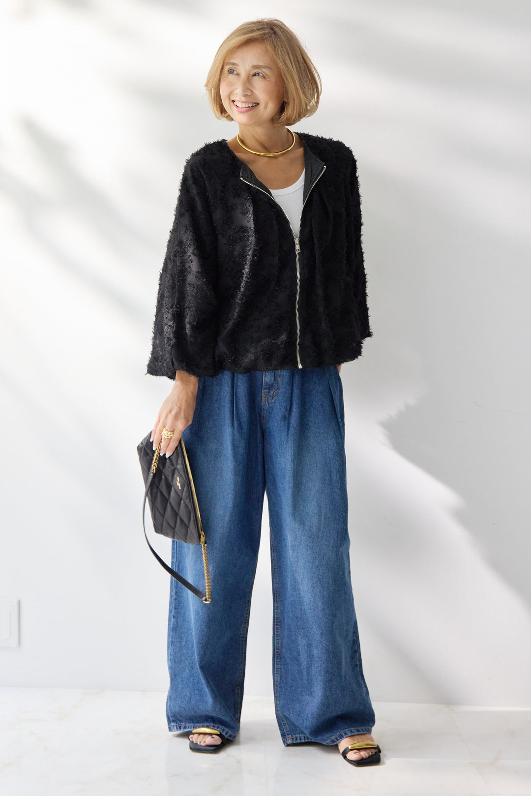 フラワーシアージャガードブルゾン