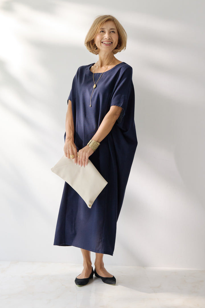 コクーンリネンワンピース