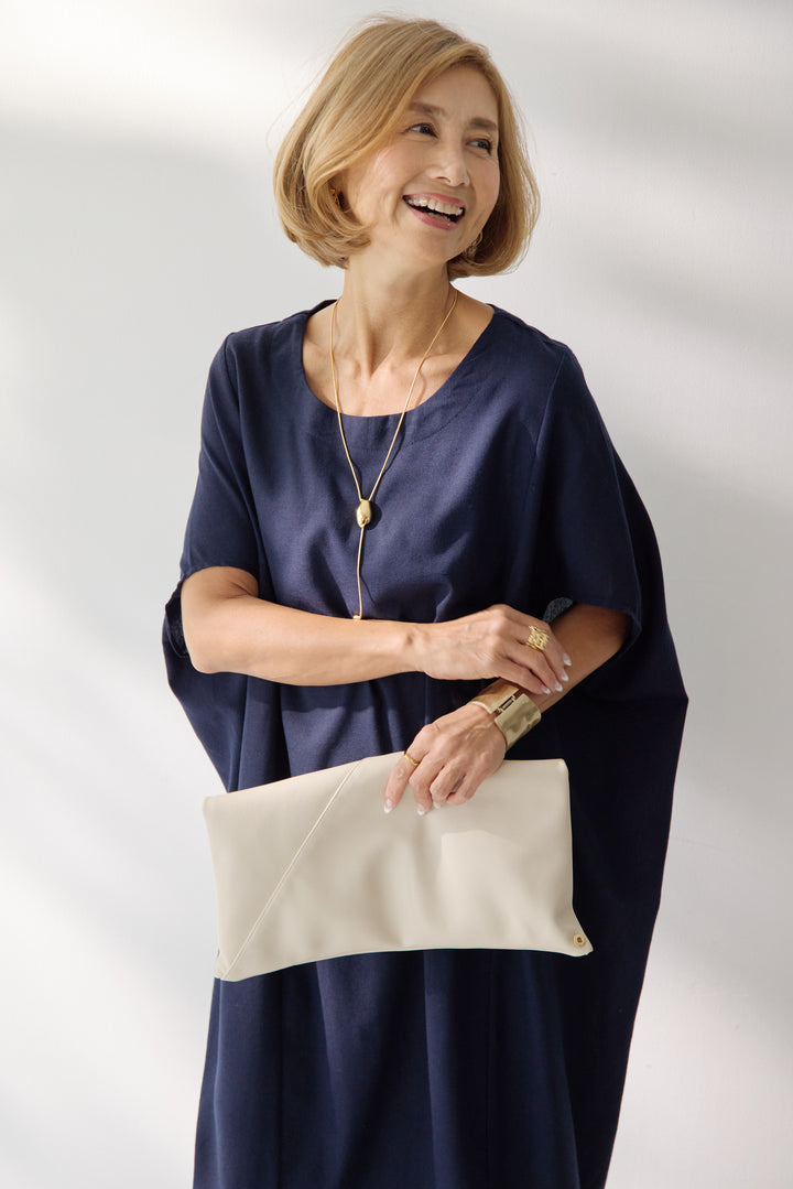 コクーンリネンワンピース