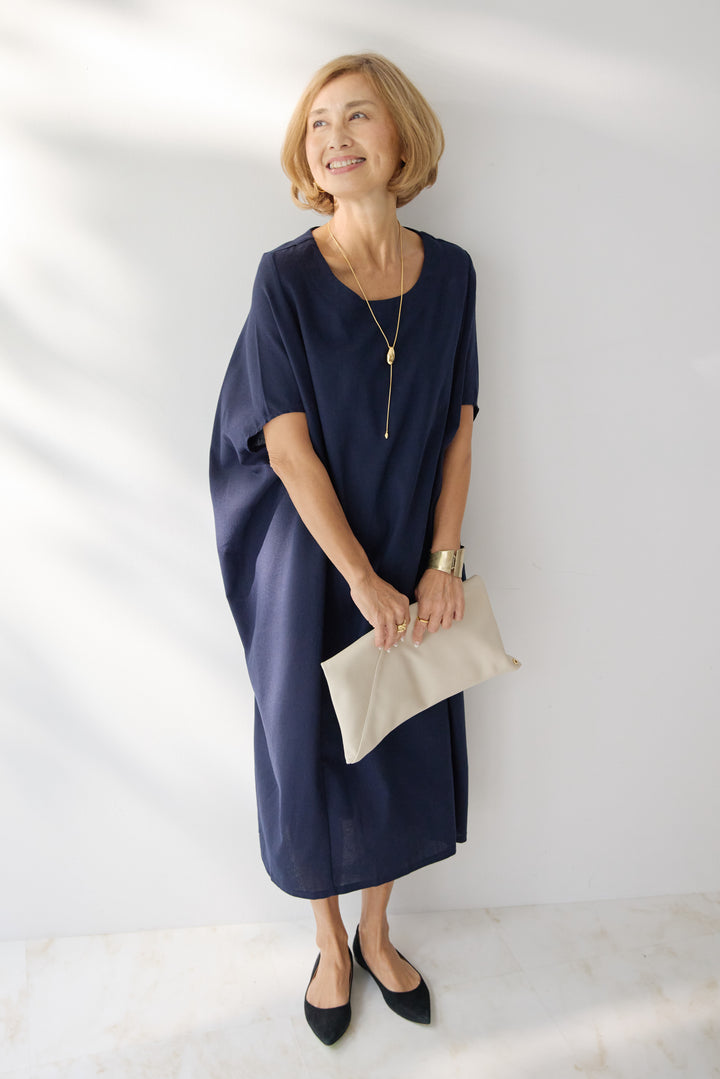 コクーンリネンワンピース