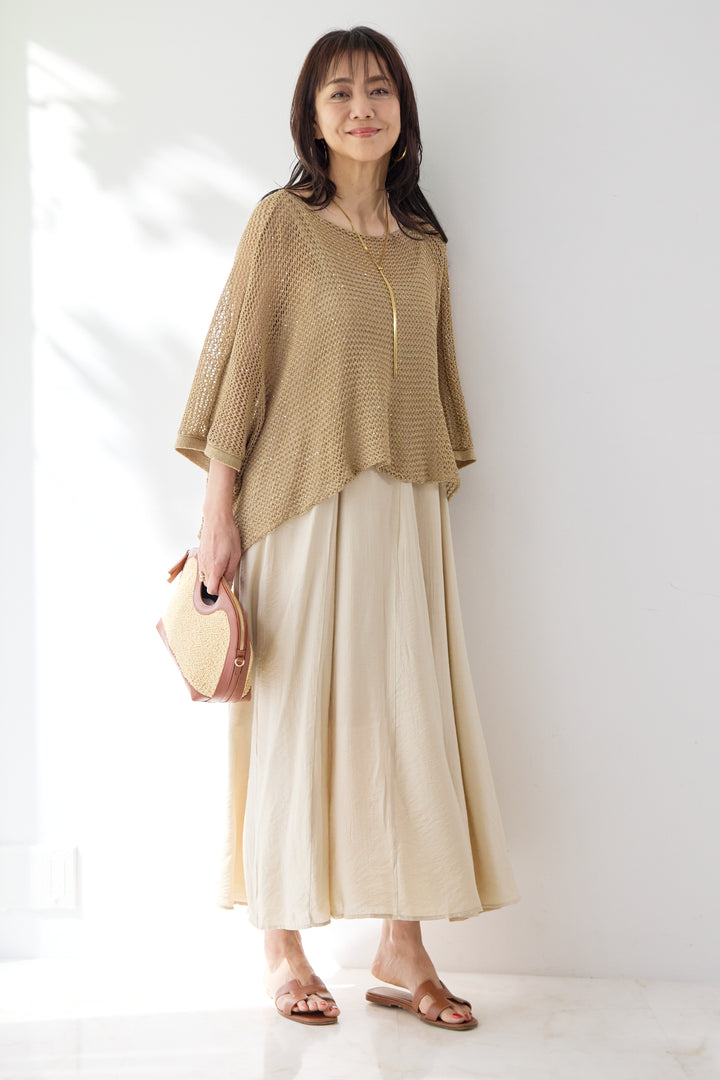 スパンコールメッシュニット