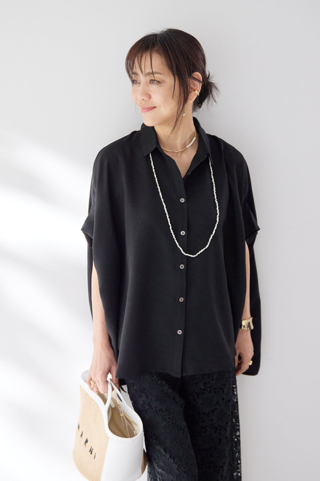 ドレープワイドシャツ