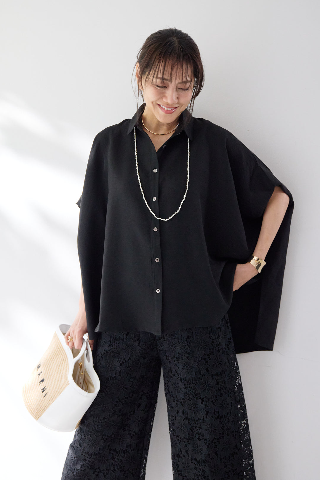 ドレープワイドシャツ