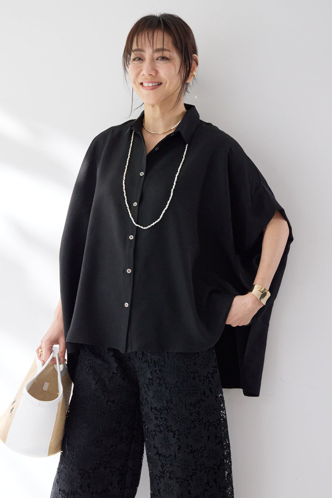 ドレープワイドシャツ