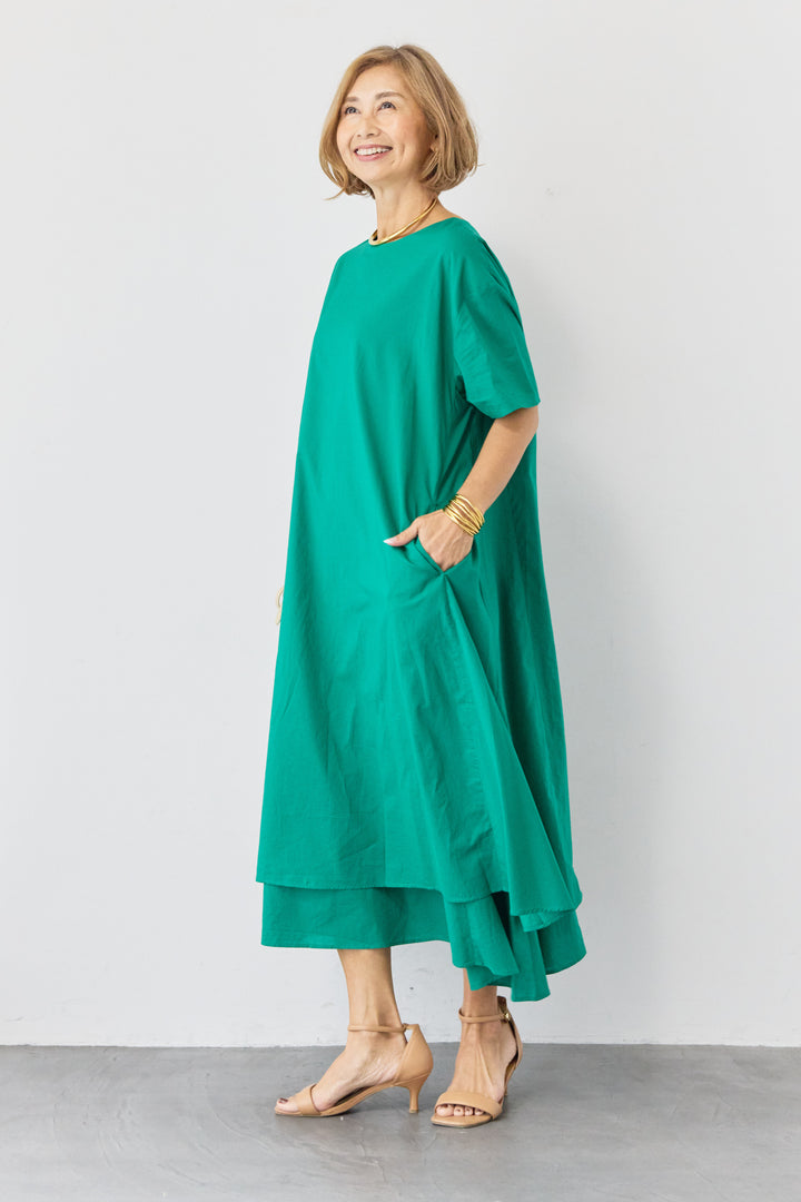 2wayベルト レイヤードヘムワンピース