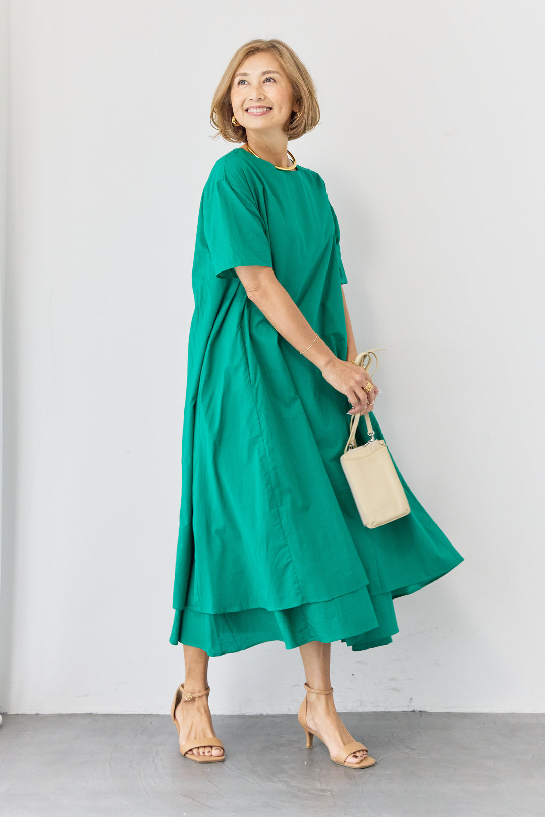 2wayベルト レイヤードヘムワンピース