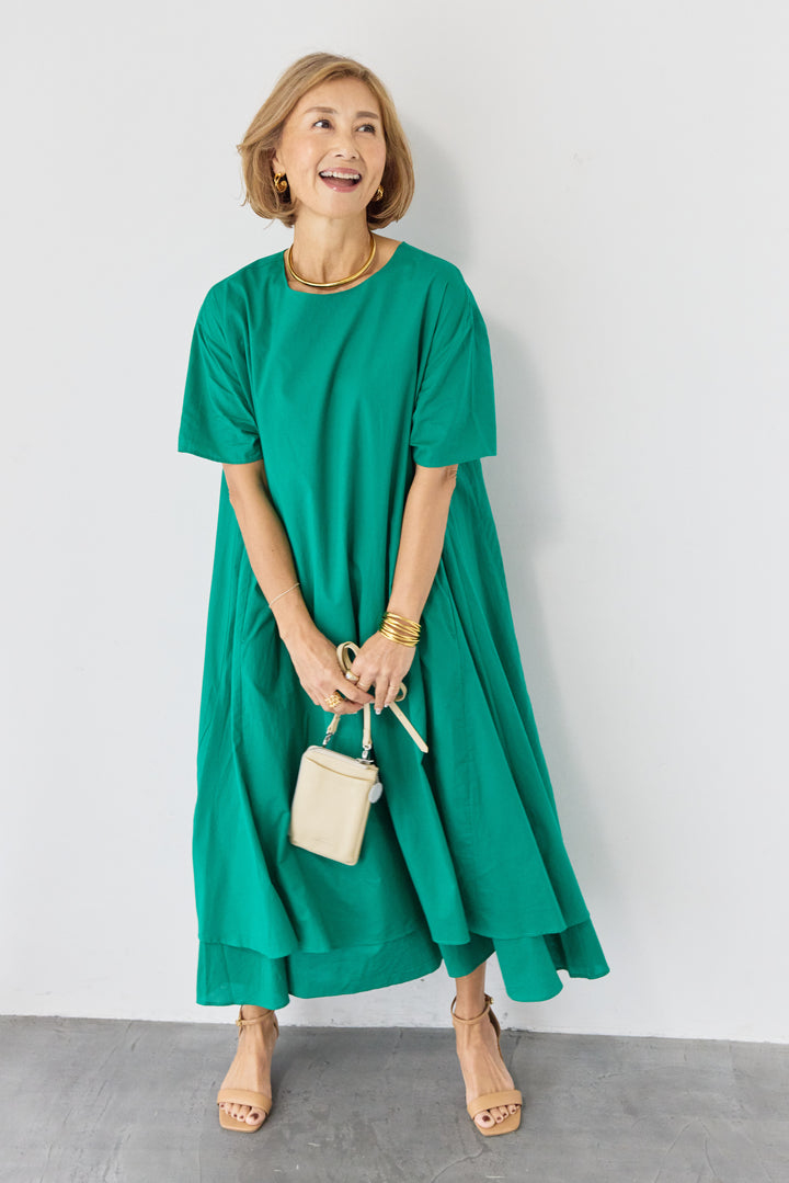 2wayベルト レイヤードヘムワンピース