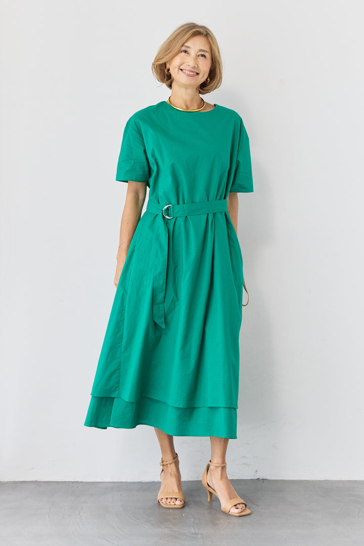 2wayベルト レイヤードヘムワンピース