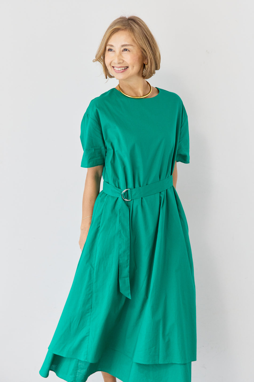 2wayベルト レイヤードヘムワンピース