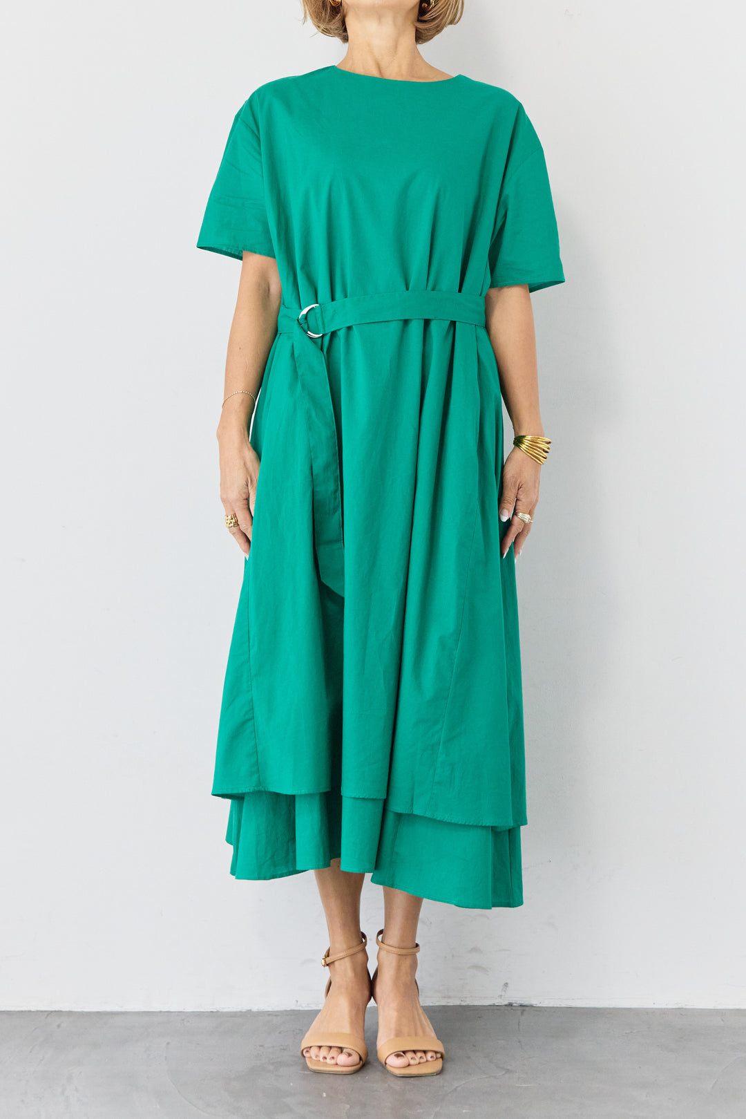 2wayベルト レイヤードヘムワンピース