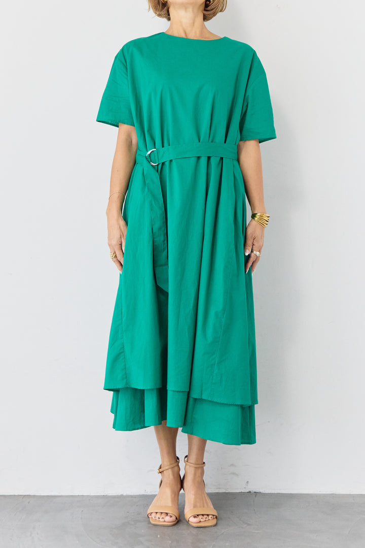 2wayベルト レイヤードヘムワンピース