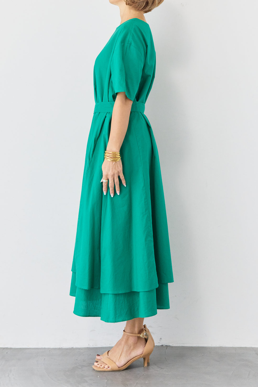 2wayベルト レイヤードヘムワンピース