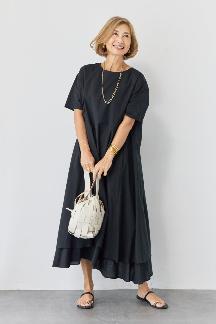 2wayベルト レイヤードヘムワンピース