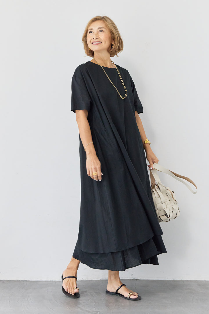 2wayベルト レイヤードヘムワンピース