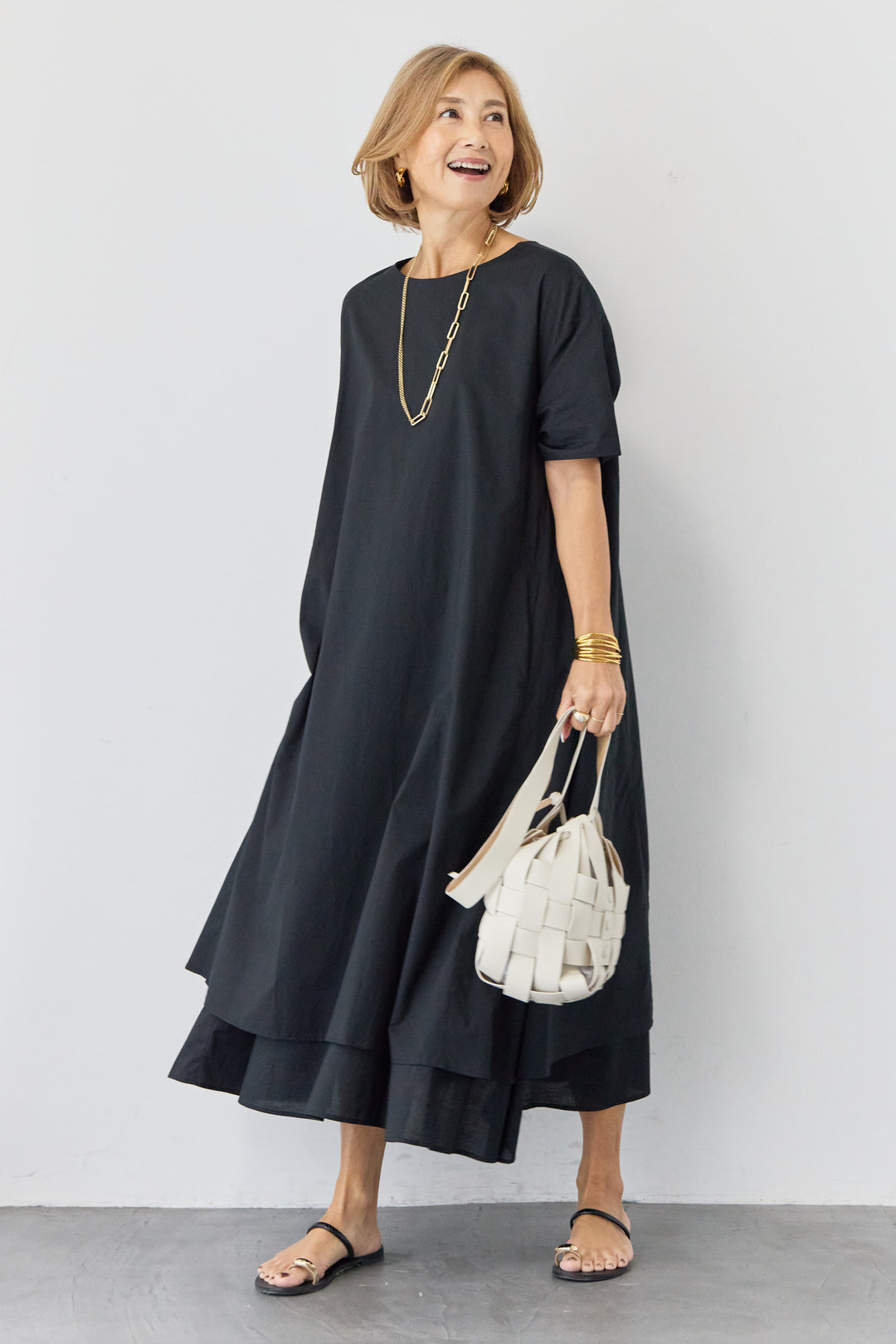 2wayベルト レイヤードヘムワンピース