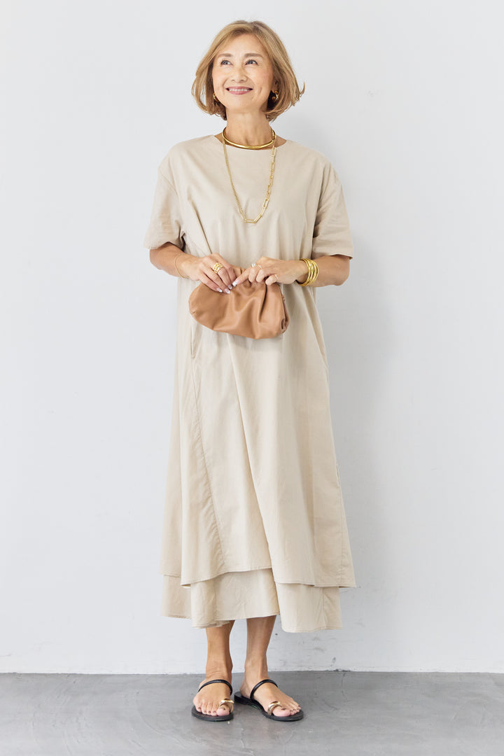 2wayベルト レイヤードヘムワンピース