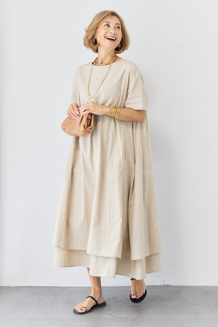 2wayベルト レイヤードヘムワンピース