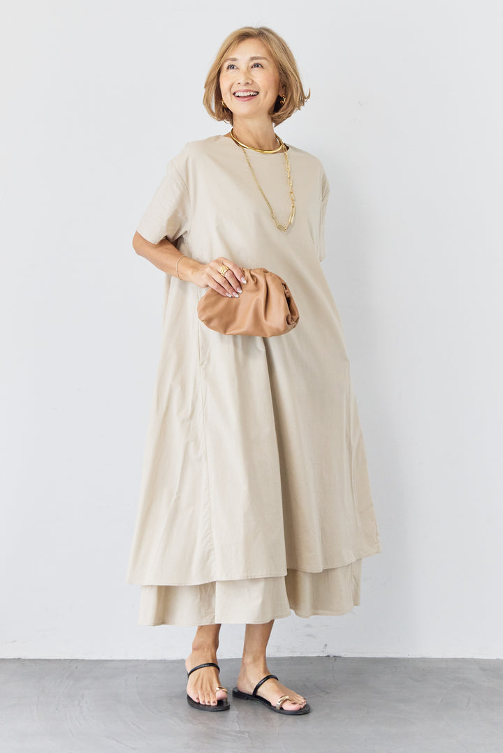 2wayベルト レイヤードヘムワンピース