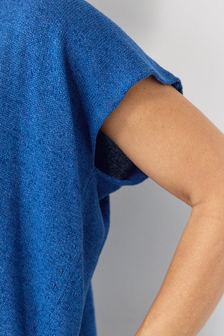 Vネック フレンチスリーブ サマーニット