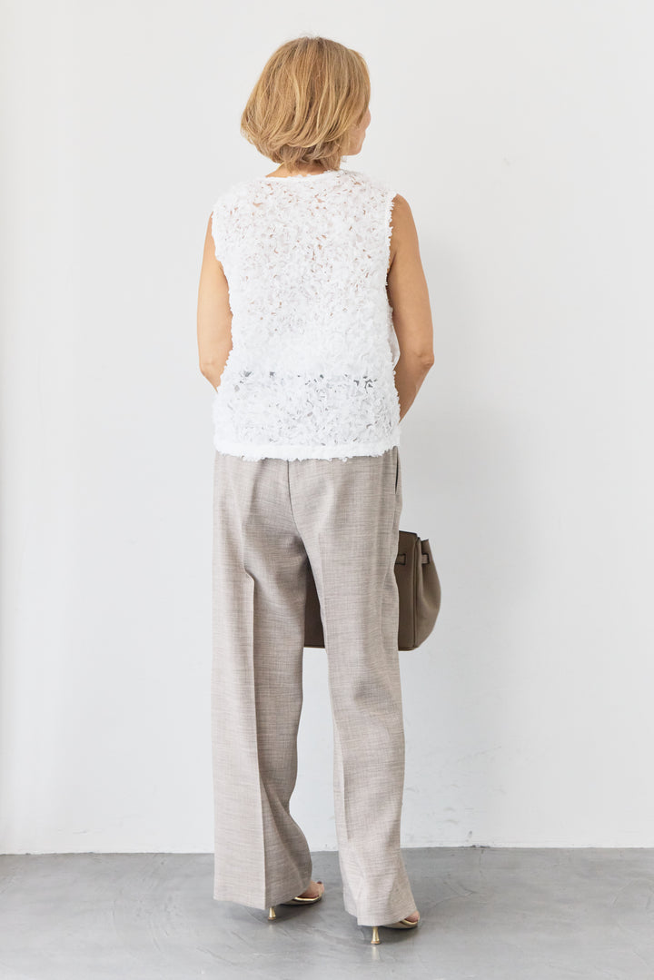 ウエストゴム センタープレスワイドパンツ