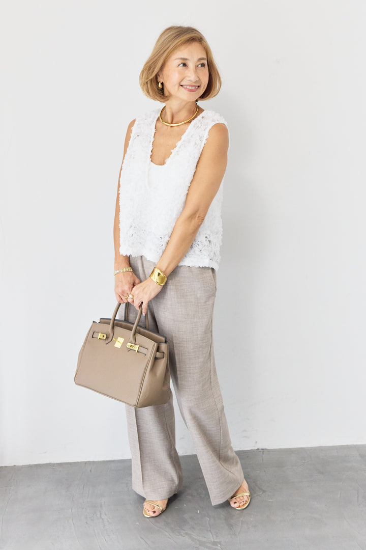 フラワーモチーフ チュールベスト