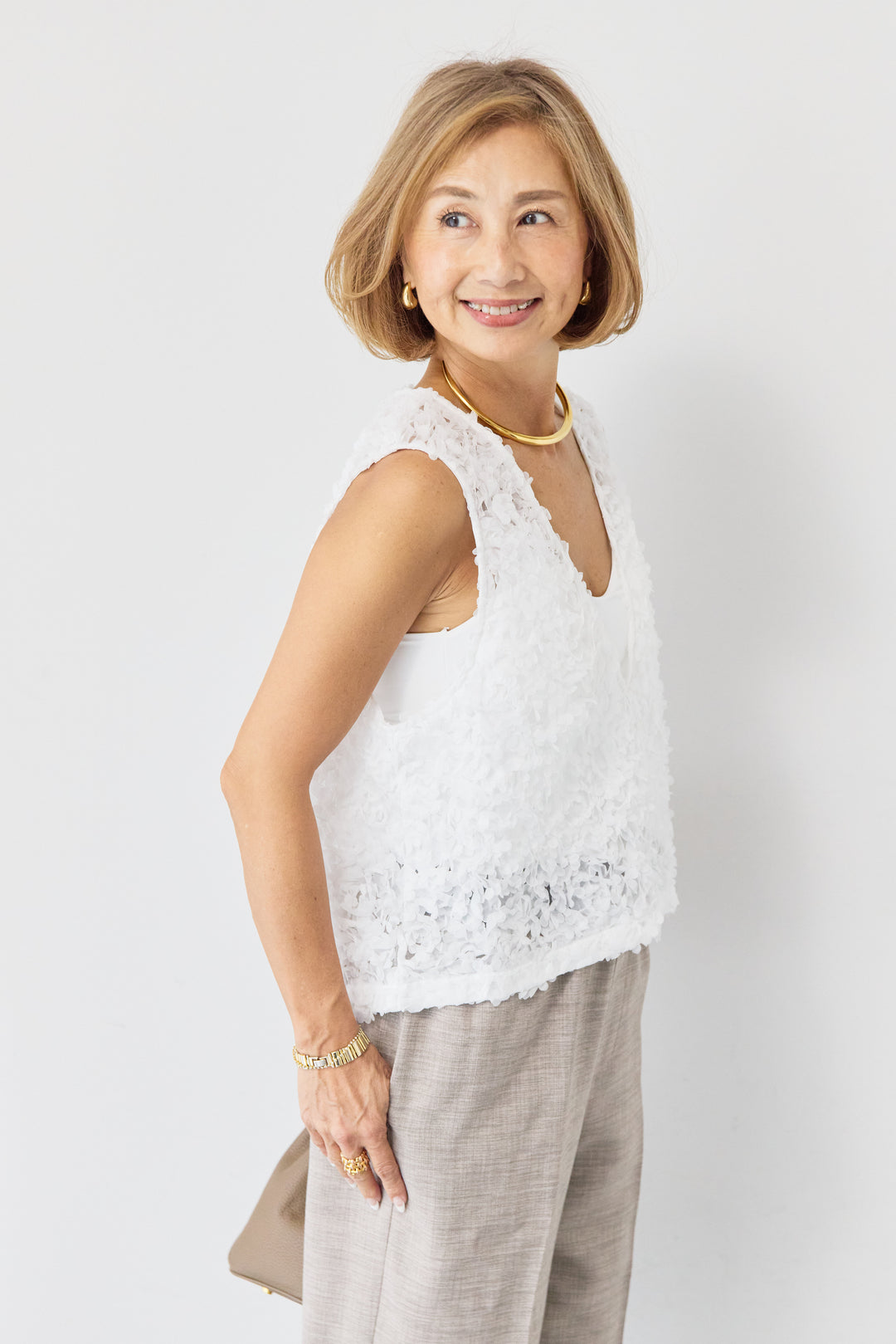 フラワーモチーフ チュールベスト