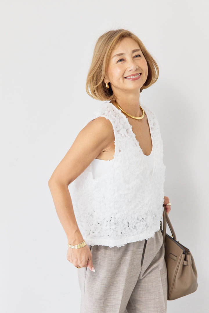 フラワーモチーフ チュールベスト