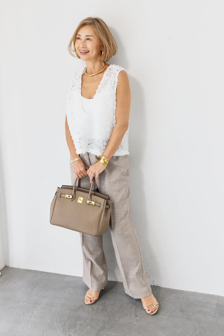 フラワーモチーフ チュールベスト