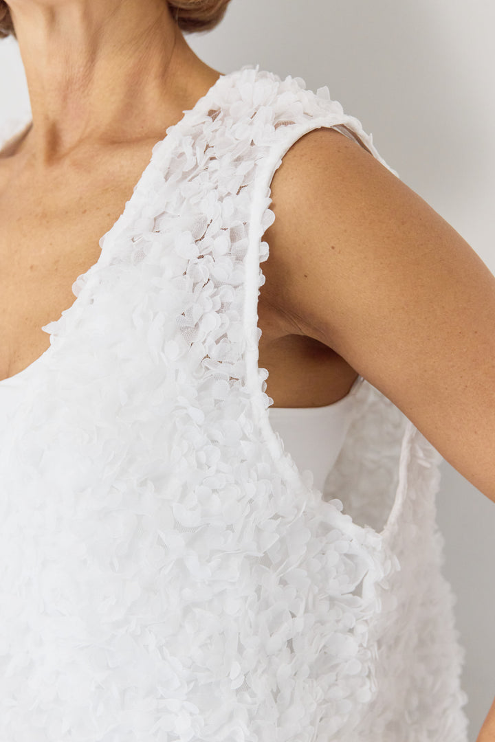 [SET]フラワーモチーフ チュールベスト+ウエストゴム センタープレスワイドパンツ(2set)