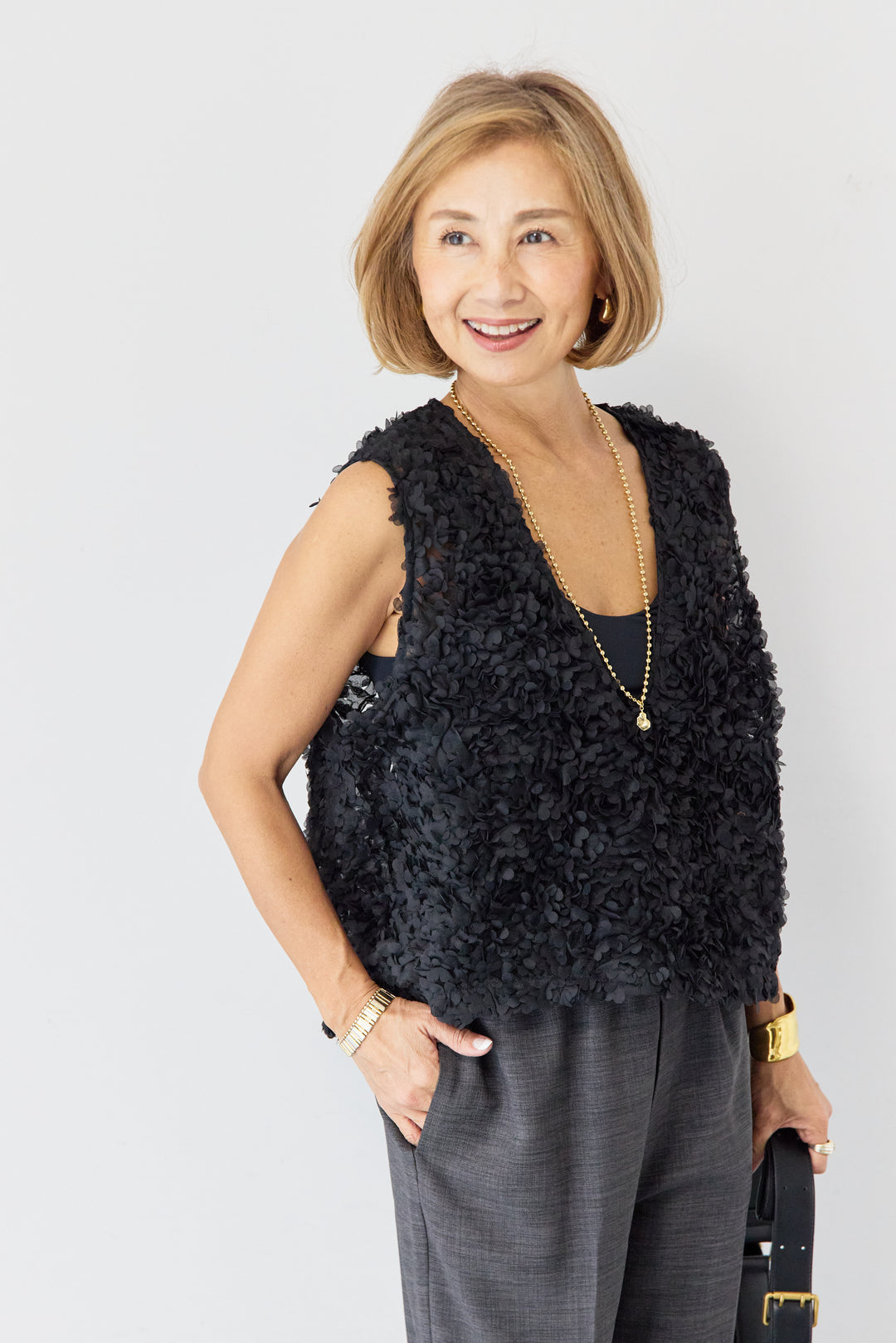 フラワーモチーフ チュールベスト