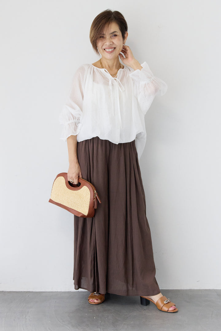 シアーストライプブラウス
