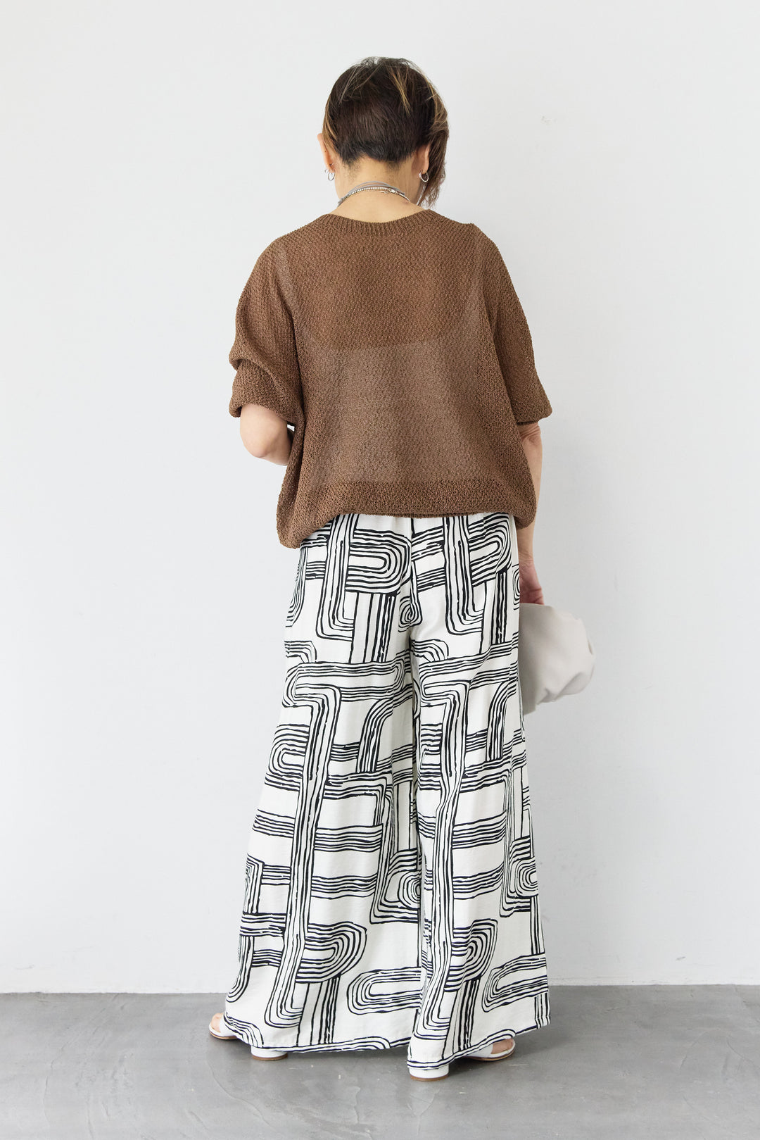 【ジャパンメイド】ホールガーメント和紙かのこ編みプルオーバー