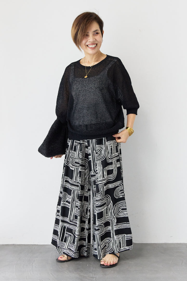 【ジャパンメイド】ホールガーメント和紙かのこ編みプルオーバー