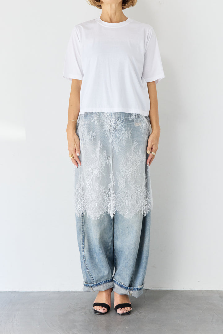 [SET]レース切替チュニックT+ダメージコクーンパンツ(2set)