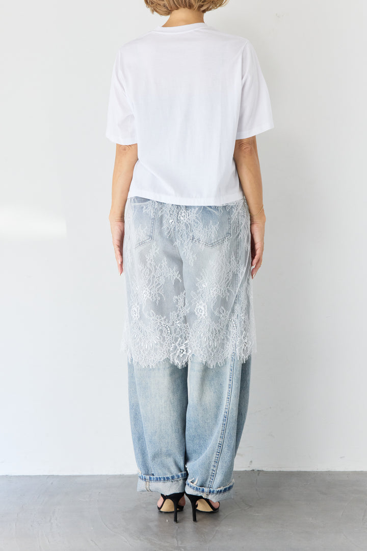 [SET]レース切替チュニックT+ダメージコクーンパンツ(2set)