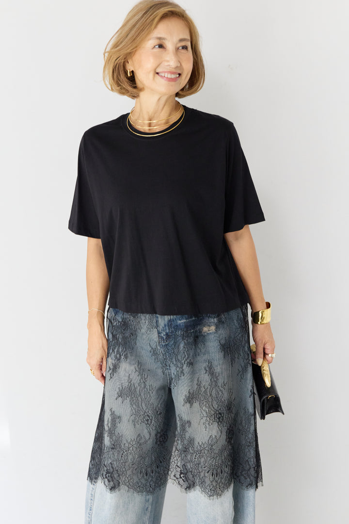 [SET]レース切替チュニックT+ダメージコクーンパンツ(2set)