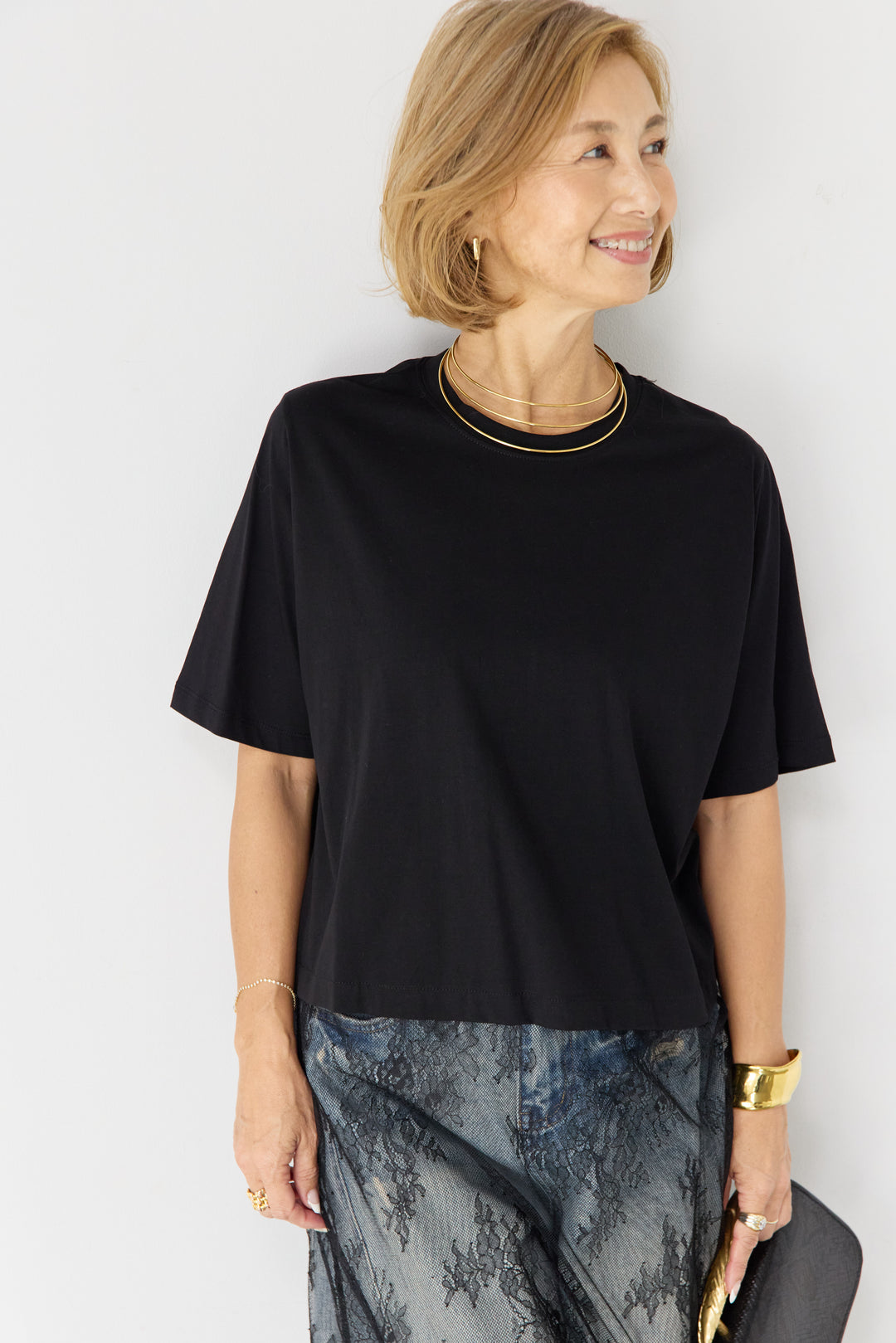 [SET]レース切替チュニックT+ダメージコクーンパンツ(2set)